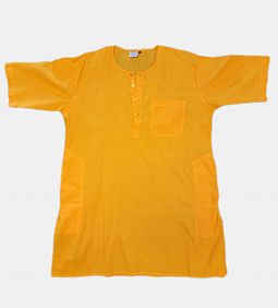 Bengali Kurta Yellow, Short Sleeve